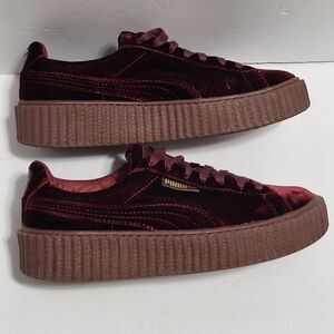 Puma Women's Velvet Platform Sneakers - Deep Burgundy